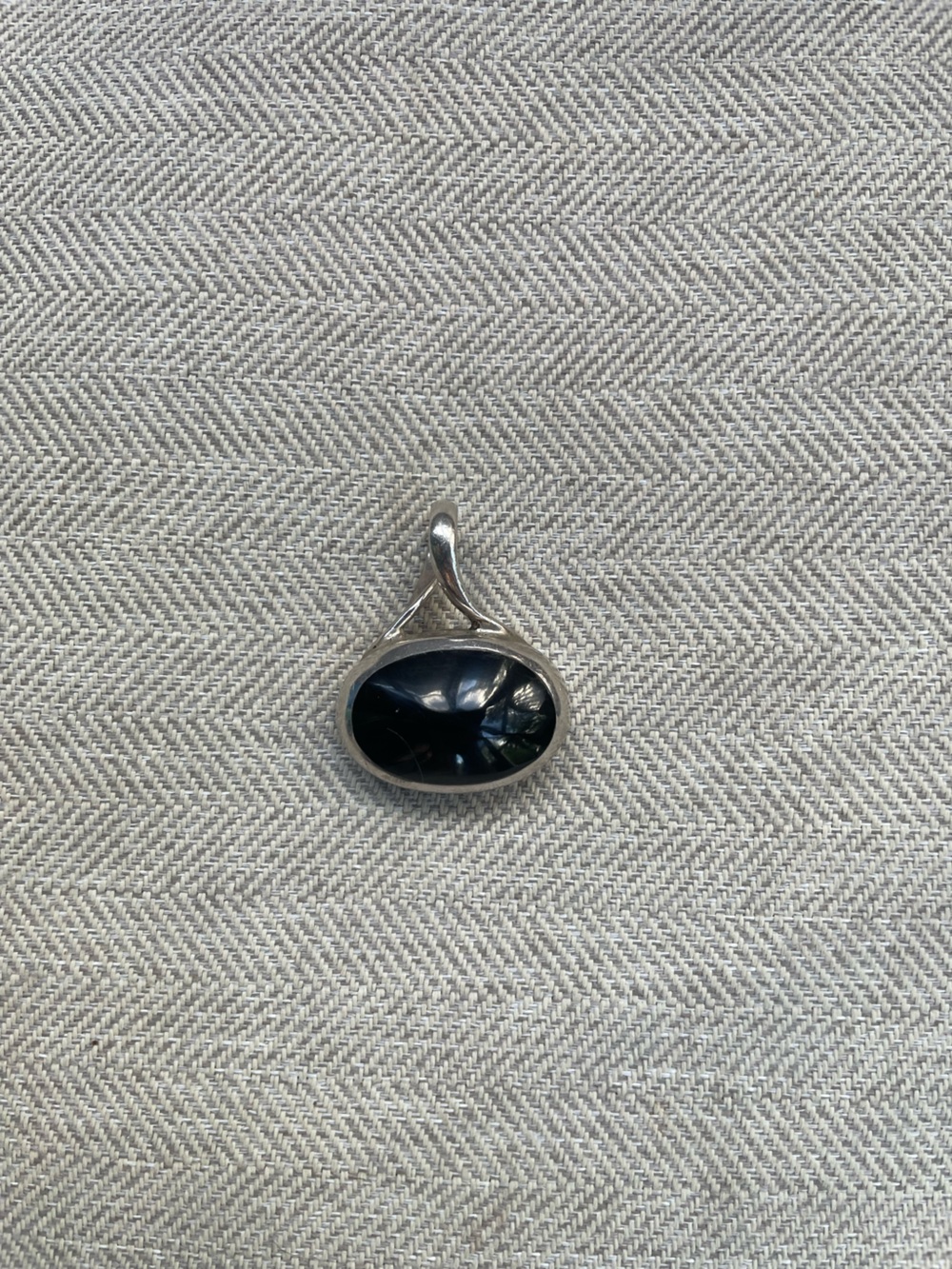 Vintage 925 Sterling Silver Black Onyx Pendant